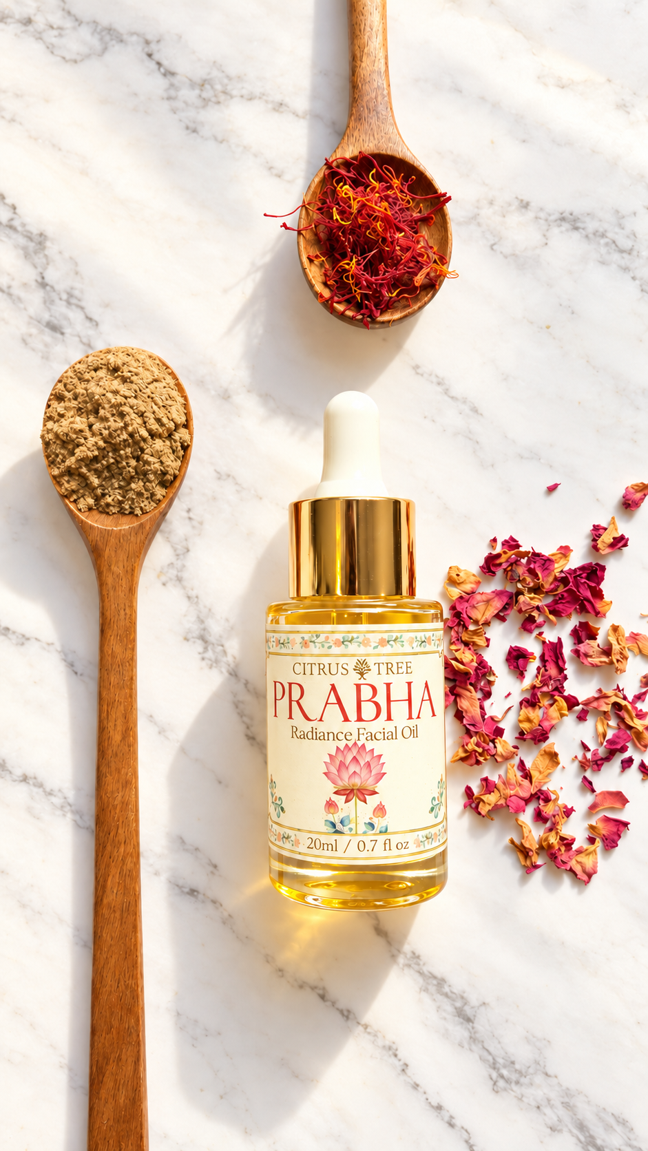 Prabha Radiance Facial Oil - Ayurvedic Kumkumadi Glow Serum with Saffron & Lotus