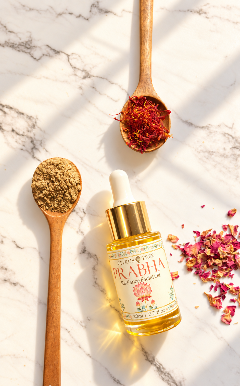 Prabha Radiance Facial Oil - Ayurvedic Kumkumadi Glow Serum with Saffron & Lotus