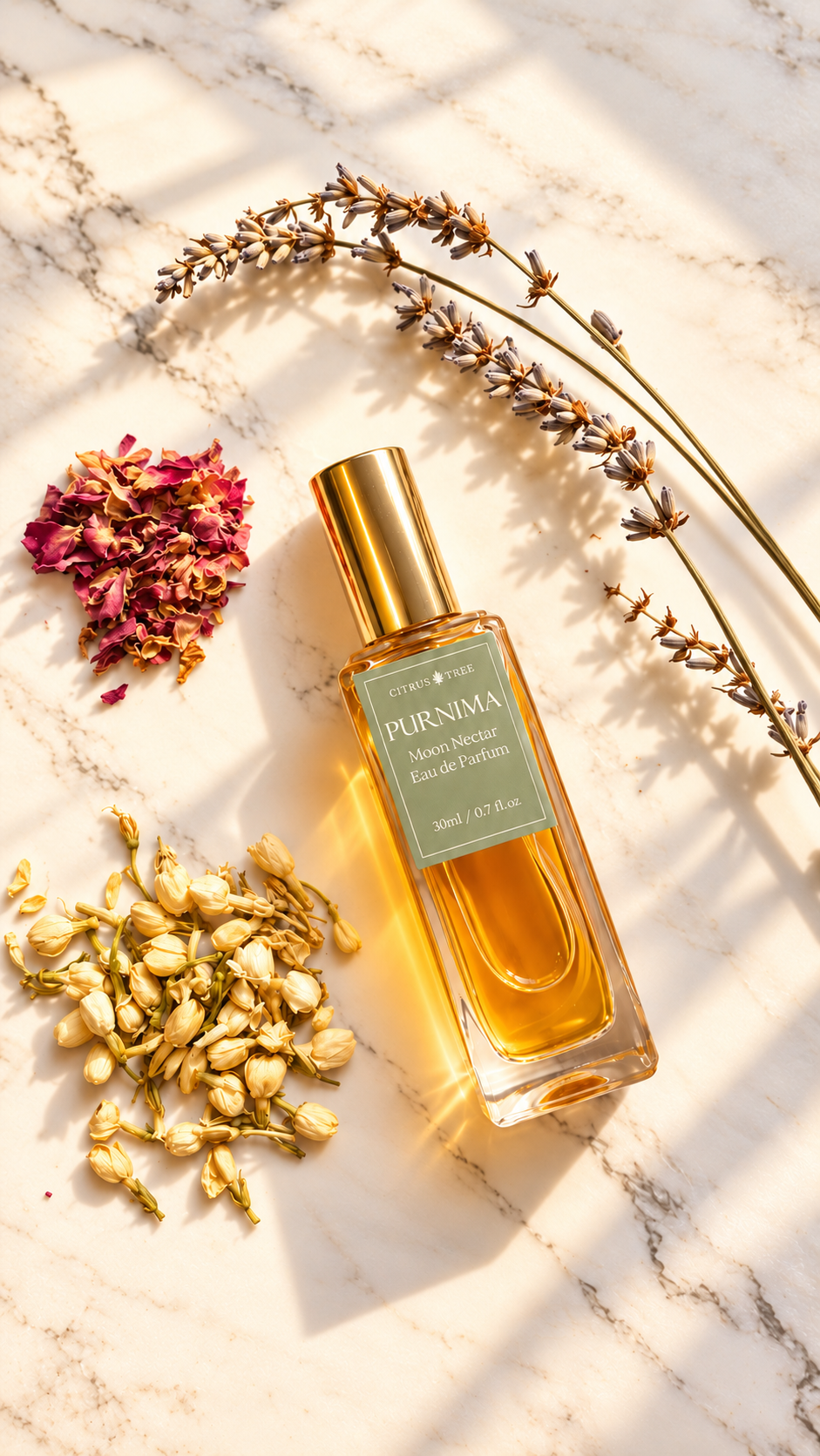 Purnima Natural Eau de Parfum - Citrus, Jasmine & Sandalwood Essential Oil Spray